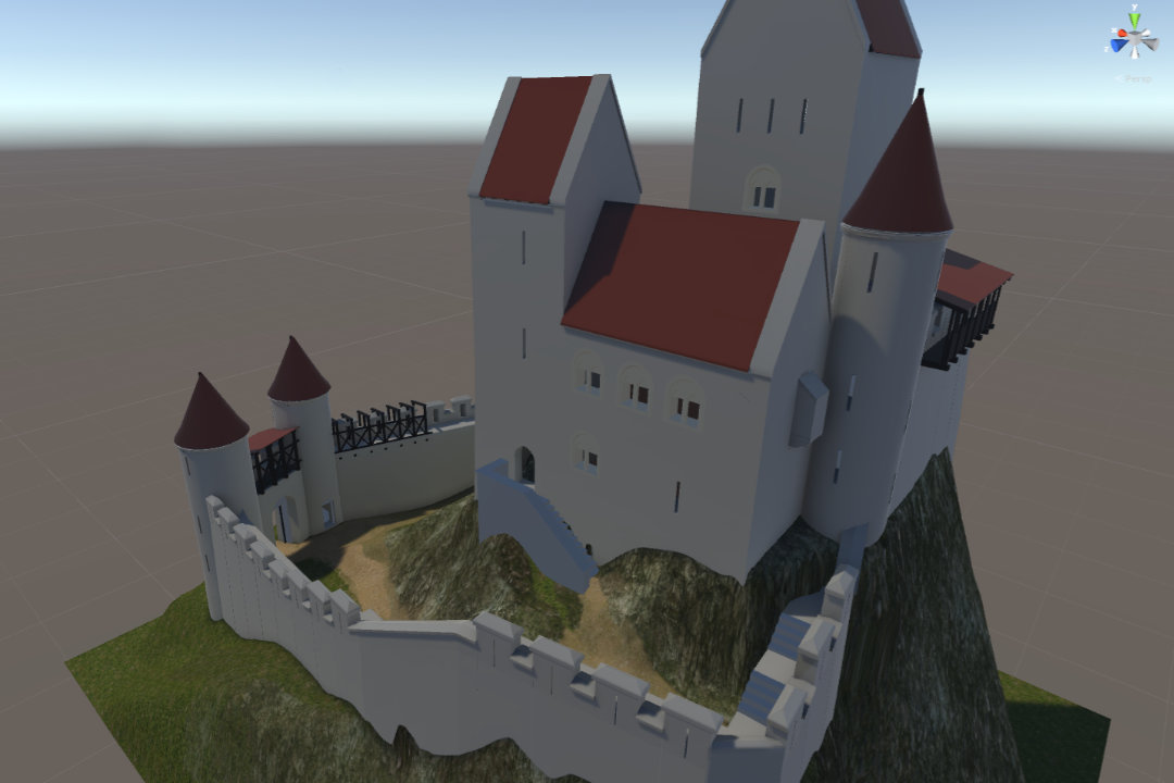 Visite virtuelle : modélisation 3D du château d'Échery et intégration dans un moteur de jeu vidéo - 2017